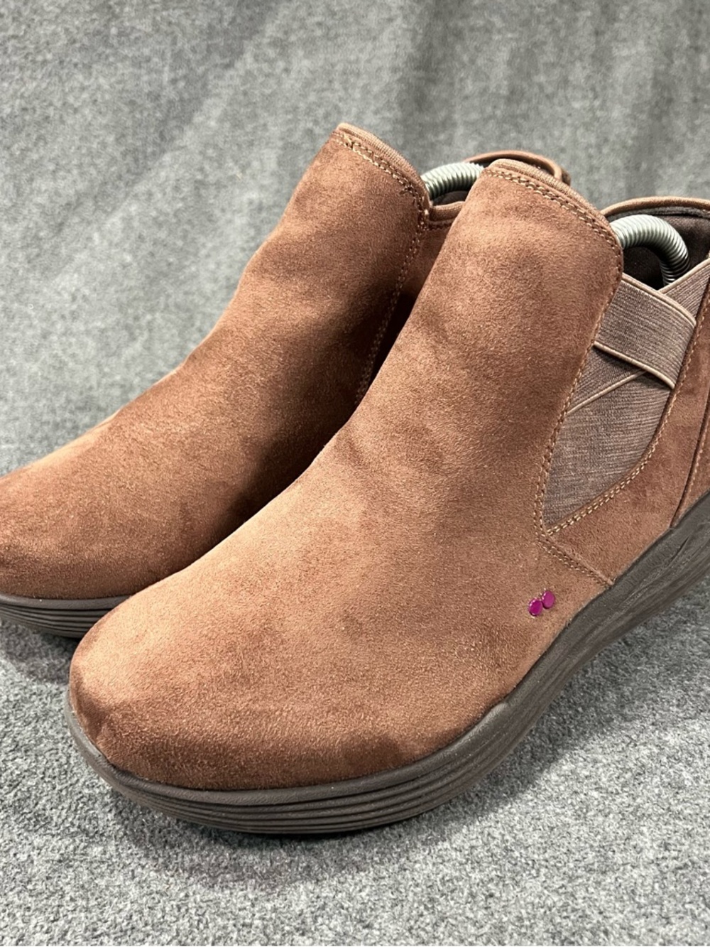 Ryka Side Zip Water Repellent Ankle Boots-Noelle 2-Western Brown-7M-A666433